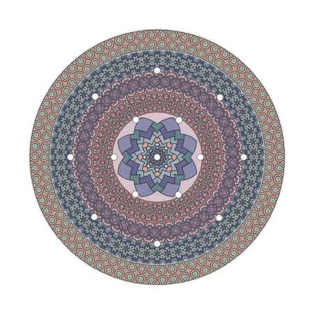 Duża okrągła podsufitka maskownica sufitowa XXL Rose-One, średnica 400 mm, 15 otworów i 4 otwory boczne - PROMOCJA Creative cables BKROR4015F-PROMO-KROR4015F303