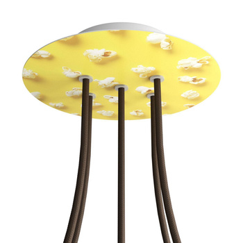 Duża okrągła podsufitka rozeta sufitowa Rose-One, średnica 200mm, 5 otworów i 4 otwory boczne  - PROMOCJA Creative cables BKROR205F-PROMO-KROR205F203