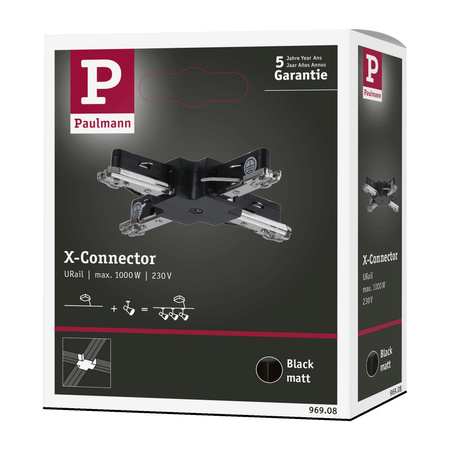 Łącznik szynowy X URail system 230V czarny mat / tworzywo sztuczne