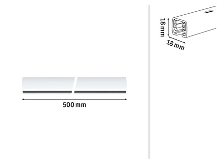Szynoprzewód URail system 0,5m 230V biały RAL9003 / metal PAULMANN PL95638
