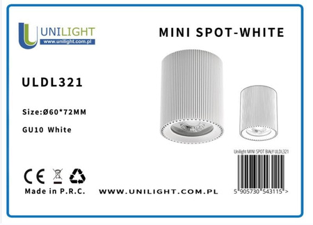 Ryflowana NISKA Tuba Spot GU10 – 72 mm GOLD ULDL323 Unilight