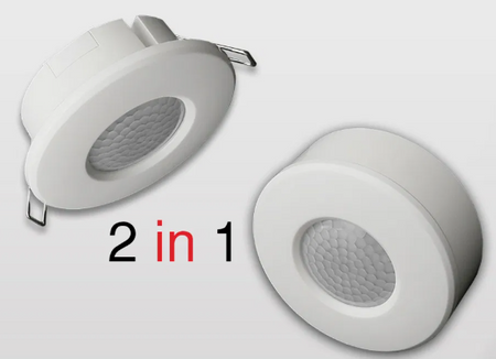 Czujnik ruchu 2w1 natynkowy/podtynkowy IP65 biały – uniwersalny sensor oświetleniowy