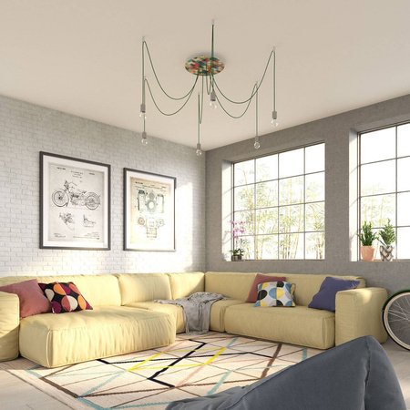 PROMO Duża okrągła podsufitka maskownica sufitowa XXL Rose-One, średnica 400 mm, 6 otworów i 4 otwory boczne - PROMOCJA Creative cables BKROR406F-PROMO-KROR406F203