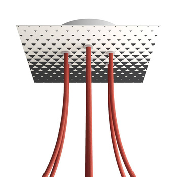 Duża kwadratowa podsufitka maskownica Rose-One, 200 mm, 7 otworów i 4 otwory boczne - PROMOCJA Creative cables BKROQ207F-PROMO-KROQ207F205