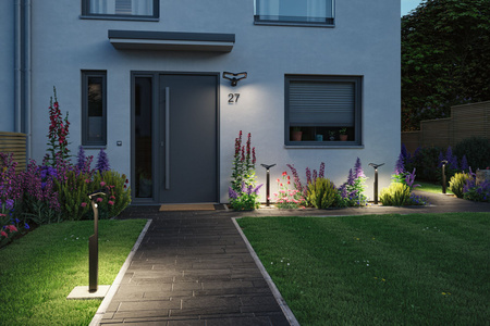 Oprawa ogrodowa ALARA LED 10W 450lm 3000K 665mm czujnik ruchu i zmierzchu IP44 230V antracyt / aluminium