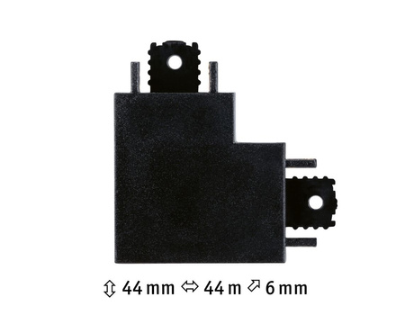 Łącznik szynowy L VEYA system 48V DC czarny matowy / tworzywo sztuczne PAULMANN PL95723