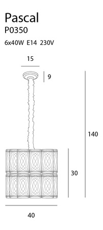 Pascal P0350 lampa wisząca mała