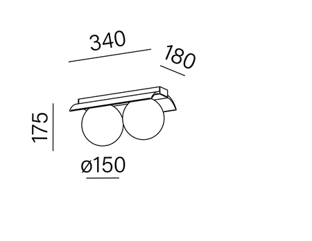 MODERN BALL WP x2 LED M927 natynkowy czarny 46971-M927-D0-00-12 AQForm