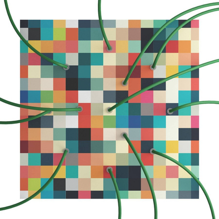 Kwadratowa podsufitka maskownica sufitowa XXL Rose-One, 400 mm, 12 otworów i 4 otwory boczne- PROMOCJA Creative cables BKROQ4012F-PROMO-KROQ4012F201