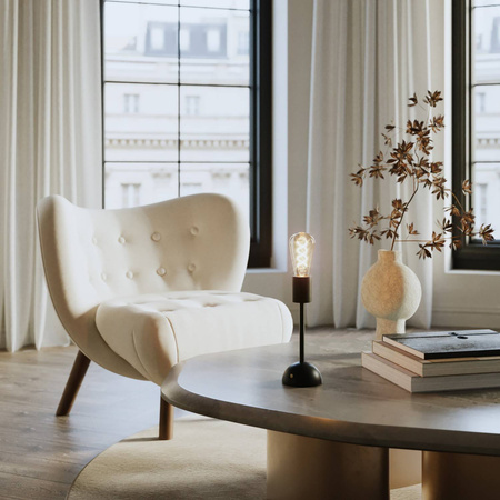 Przenośna i ładowalna lampa Cabless02 ze złotą żarówką Edison Creative cables BCABLESS02-B01-CABLESS02-VN-B01