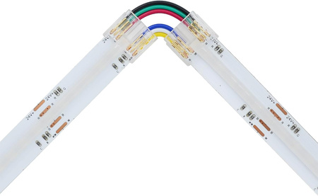 Szybkozłącze L do taśm LED RGBCCT COB 12mm – 6-pinowe złącze narożne