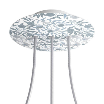 Duża okrągła podsufitka rozeta sufitowa Rose-One, średnica 200mm, 3 otwory w linii i 4 otwory boczne  - PROMOCJA Creative cables BKROR203LF-PROMO-KROR203LF301