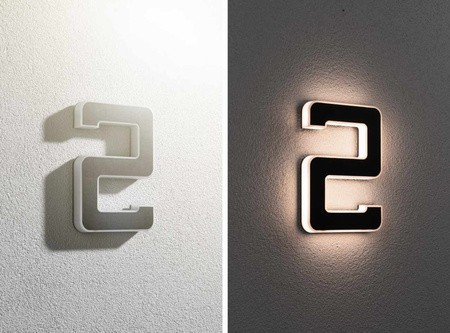 Oprawa elewacyjna SOLAR LED numer domu 2 3000K IP44 wymienny akumulator / czarna