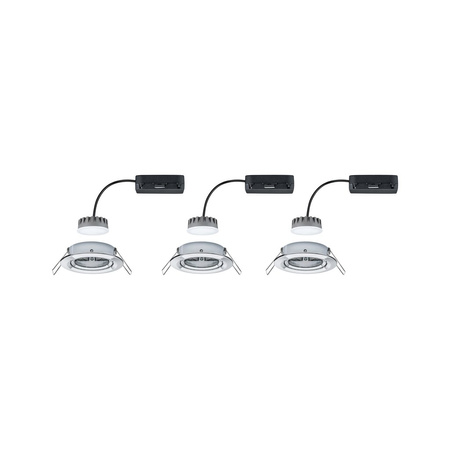 Zestaw Premium Coin Slim ściemniany LED 3x6,8W 2700K 230V 51mm Chrom/Aluminium PAULMANN PL93880