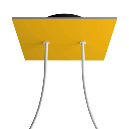 Duża kwadratowa podsufitka maskownica Rose-One, 200 mm, 2 otwory i 4 otwory boczne Creative cables BKROQ202F-KROVNQ202F113