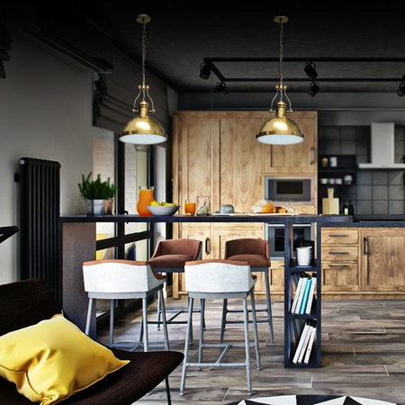 Lampa wisząca w stylu industrialnym retro E27 mosiężna ULFN243 Unilight