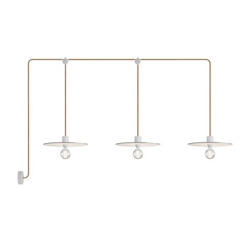 E-Snake EIVA Lampa zewnętrzna IP65 z 3 źródłami światła z podsufitką i kloszami Creative cables BPDE3MDR19-PDE3EL02BISN06DDBIA-L