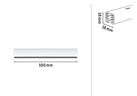 Szynoprzewód URail system 0,1m 230V biały RAL9003 / metal PAULMANN PL95637