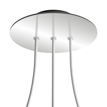 Duża okrągła podsufitka rozeta sufitowa Rose-One, średnica 200 mm, 2 otwory i 4 otwory boczne Creative cables BKROR203LF-KROVNR203LF112