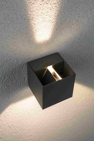 Oprawa elewacyjna CYBO LED 2x3,5W 2700K 2x355lm IP65 80x80mm 230V szary /aluminium