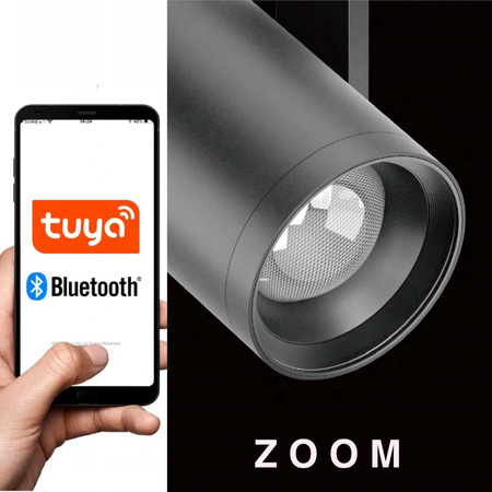 Oprawa magnetyczna LED 48V Reflektor FOCUS  ZOOM LED  BIALY-  TUYA CCT