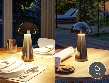 Lampka stołowa akumulatorowa ONZO LED 3-STEP DIM USB-C 2.6W 240lm 2700K IP44 czarny połysk / tworzywo sztuczne PAULMANN PL76994