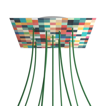 Kwadratowa podsufitka maskownica sufitowa XXL Rose-One, 400 mm, 9 otworów w formie X i 4 otwory boczne- PROMOCJA Creative cables BKROQ409XF-PROMO-KROQ409XF201