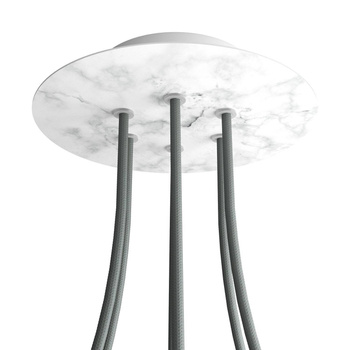 Duża okrągła podsufitka rozeta sufitowa Rose-One, średnica 200 mm, 6 otworów i 4 otwory boczne Creative cables BKROR206F-KROR206F105