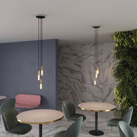 Made in Itala lampa wisząca z 3 ramionami z P-Light i podsufitką Rose-One 200 mm Creative cables B-SPM3MDR-1-SPM3R20103E14RAERM66-L