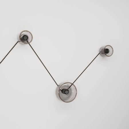 Lampa ścienna Spostaluce z 3 żarówkami Ghost Creative cables K3PL27L2FL83-L-K3PL27L2FL83OTSERM42-L