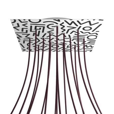 Kwadratowa podsufitka maskownica sufitowa XXL Rose-One, 400 mm, 15 otworów i 4 otwory boczne- PROMOCJA Creative cables BKROQ4015F-PROMO-KROQ4015F202