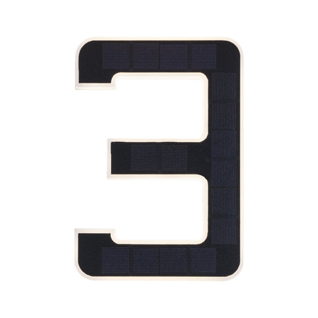 Oprawa elewacyjna SOLAR LED numer domu 3 3000K IP44 wymienny akumulator / czarna