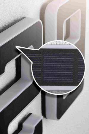 Oprawa elewacyjna SOLAR LED numer domu 2 3000K IP44 wymienny akumulator / czarna