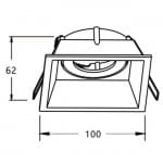 Downlight SPOT LED DALI /TRIAC  IP44 ściemnialne kwadrat ULFN53118 Unilight