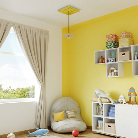 Kwadratowa podsufitka maskownica sufitowa XXL Rose-One, 400 mm, 1 otwór i 4 otwory boczne- PROMOCJA Creative cables BKROQ401F-PROMO-KROQ401F203