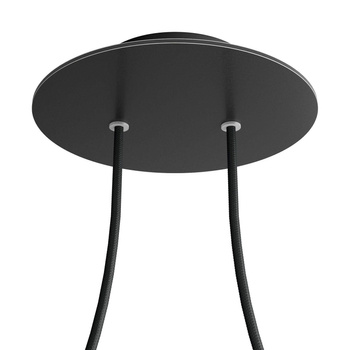 Duża okrągła podsufitka rozeta sufitowa Rose-One, średnica 200 mm, 2 otwory centralne i 4 otwory boczne Creative cables BKROR202F-KROVNR202F103