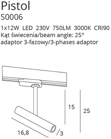 Maxlight Pistol S0006 Oprawa Do Szynoprzewodu Czarna