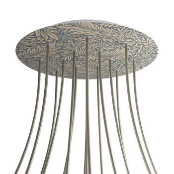 Duża okrągła podsufitka maskownica sufitowa XXL Rose-One, średnica 400 mm, 15 otworów i 4 otwory boczne - PROMOCJA Creative cables BKROR4015F-PROMO-KROR4015F302