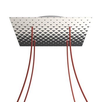 Kwadratowa podsufitka maskownica sufitowa XXL Rose-One, 400 mm, 4 otwory i 4 otwory boczne- PROMOCJA Creative cables BKROQ404F-PROMO-KROQ404F205