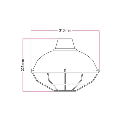 Klosz Bistrot z metalową klatką Creative cables BKPAM10GA-KPAM10VBLGAVBO