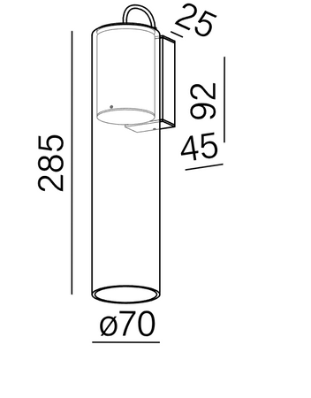 MODERN GLASS Tube TR LED M927 kinkiet czarny 26524-M927-D9-00-12 AQForm