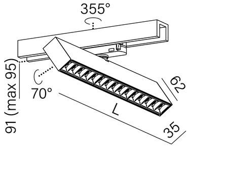 RAFTER points 27 LED L927 50° track czarny+biały 16323-L927-WW-00-12 AQForm