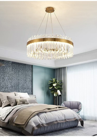 Stella GOLD Żyrandol 80cm złota lampa kryształowa glamour nowoczesna ULFN347 Unilight