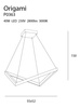 Origami P0363 lampa wisząca mała biała