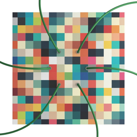 Kwadratowa podsufitka maskownica sufitowa XXL Rose-One, 400 mm, 6 otworów i 4 otwory boczne- PROMOCJA Creative cables BKROQ406F-PROMO-KROQ406F201