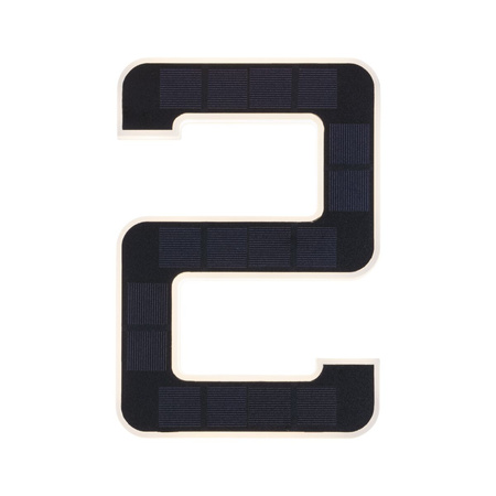 Oprawa elewacyjna SOLAR LED numer domu 2 3000K IP44 wymienny akumulator / czarna