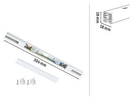 Zasilanie środkowe systemu URail max.1000W 230V biały RAL9003 / tworzywo sztuczne PAULMANN PL95643