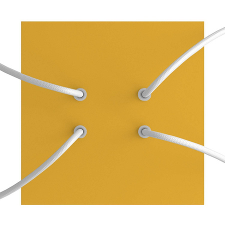 Duża kwadratowa podsufitka maskownica Rose-One, 200 mm, 4 otwory i 4 otwory boczne Creative cables BKROQ204F-KROVNQ204F113