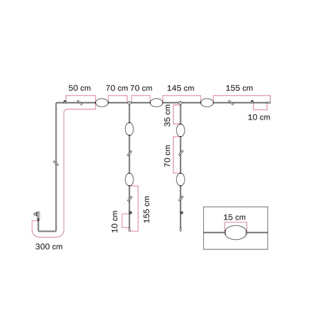 Zewnętrzny łańcuch świetlny siatkowy z 7 punktami świetlnymi IP67 - Marina GRID Creative cables BMARINA07T-MARINA07T-RSS