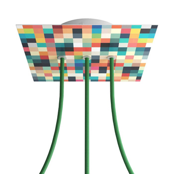 Duża kwadratowa podsufitka maskownica Rose-One, 200 mm, 3 otwory i 4 otwory boczne- PROMOCJA Creative cables BKROQ203LF-PROMO-KROQ203LF201